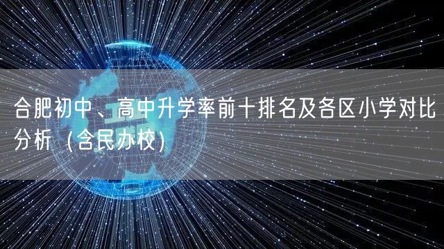 合肥初中、高中升学率前十排名及各区小学对比分析(含民办校) 合肥初中、高中升学率前十排名及各区小学对比分析(含民办校)