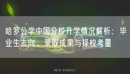 哈罗公学中国分校升学情况解析:毕业生去向、录取成果与择校考量 哈罗公学中国分校升学情况解析:毕业生去向、录取成果与择校考量