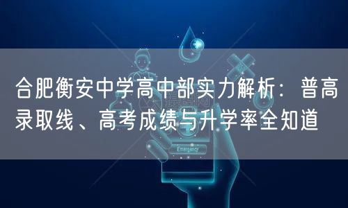 合肥衡安中学高中部实力解析:普高录取线、高考成绩与升学率全知道 合肥衡安中学高中部实力解析:普高录取线、高考成绩与升学率全知道