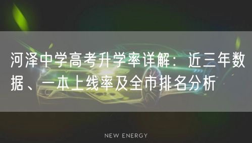 河泽中学高考升学率详解:近三年数据、一本上线率及全市排名分析 河泽中学高考升学率详解:近三年数据、一本上线率及全市排名分析