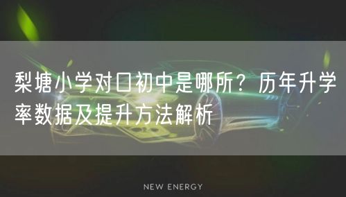 梨塘小学对口初中是哪所？历年升学率数据及提升方法解析