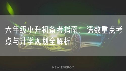 六年级小升初备考指南：语数重点考点与升学规划全解析