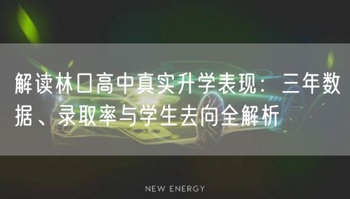 解读林口高中真实升学表现：三年数据、录取率与学生去向全解析