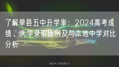 了解单县五中升学率：2024高考成绩、大学录取比例及与本地中学对比分析