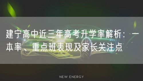 建宁高中近三年高考升学率解析:一本率、重点班表现及家长关注点 建宁高中近三年高考升学率解析:一本率、重点班表现及家长关注点
