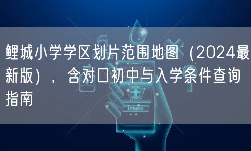 鲤城小学学区划片范围地图(2024最新版),含对口初中与入学条件查询指南 鲤城小学学区划片范围地图(2024最新版),含对口初中与入学条件查询指南