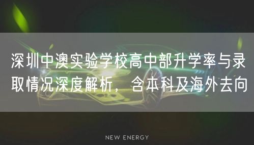 深圳中澳实验学校高中部升学率与录取情况深度解析，含本科及海外去向