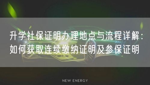 升学社保证明办理地点与流程详解:如何获取连续缴纳证明及参保证明 升学社保证明办理地点与流程详解:如何获取连续缴纳证明及参保证明