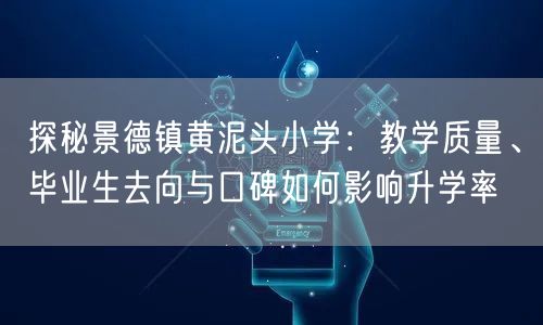 探秘景德镇黄泥头小学：教学质量、毕业生去向与口碑如何影响升学率