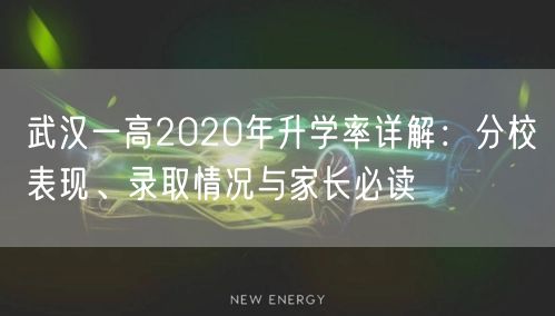 武汉一高2020年升学率详解:分校表现、录取情况与家长必读 武汉一高2020年升学率详解:分校表现、录取情况与家长必读
