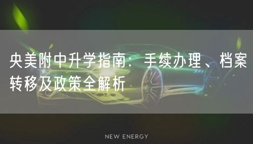 央美附中升学指南：手续办理、档案转移及政策全解析