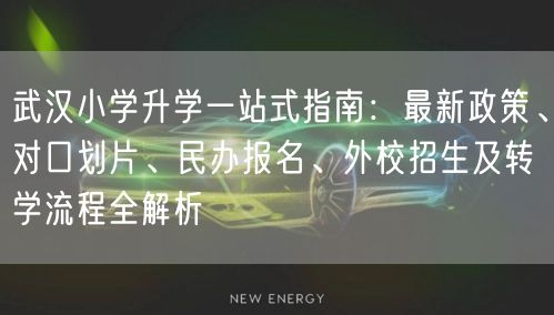 武汉小学升学一站式指南:最新政策、对口划片、民办报名、外校招生及转学流程全解析 武汉小学升学一站式指南:最新政策、对口划片、民办报名、外校招生及转学流程全解析
