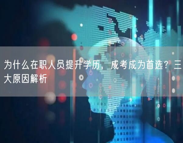 为什么在职人员提升学历,成考成为首选?三大原因解析 为什么在职人员提升学历,成考成为首选?三大原因解析