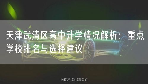 天津武清区高中升学情况解析：重点学校排名与选择建议