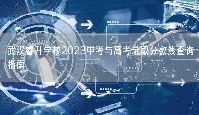 武汉睿升学校2023中考与高考录取分数线查询指南
