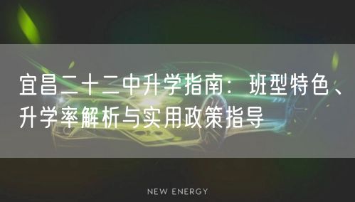 宜昌二十二中升学指南：班型特色、升学率解析与实用政策指导